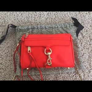 Rebecca Minkoff Mini Mac Leather Chain Bag Orange